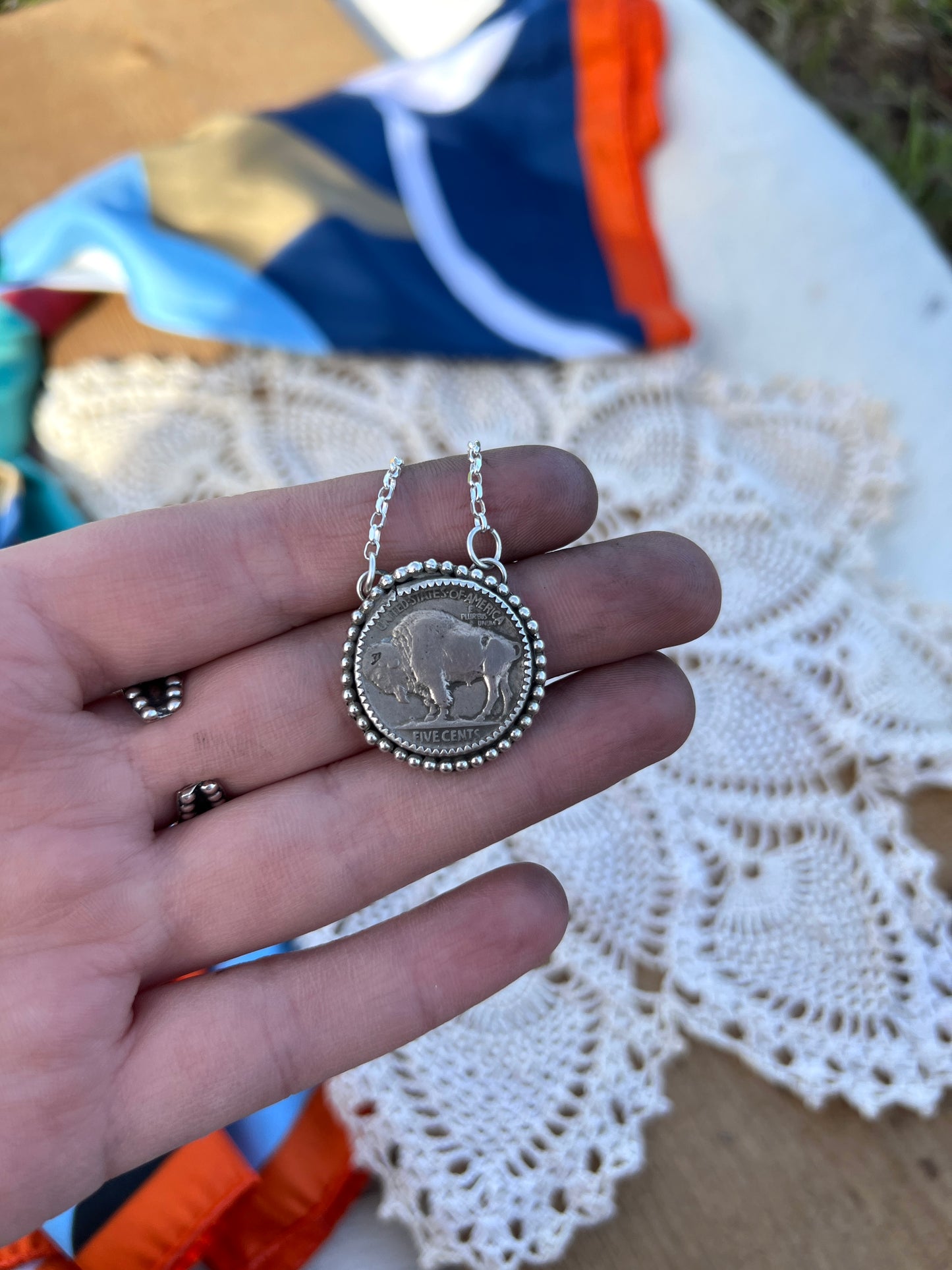 The Beaded nickel necklace