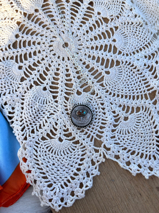 The #8 Buffalo nickel necklace