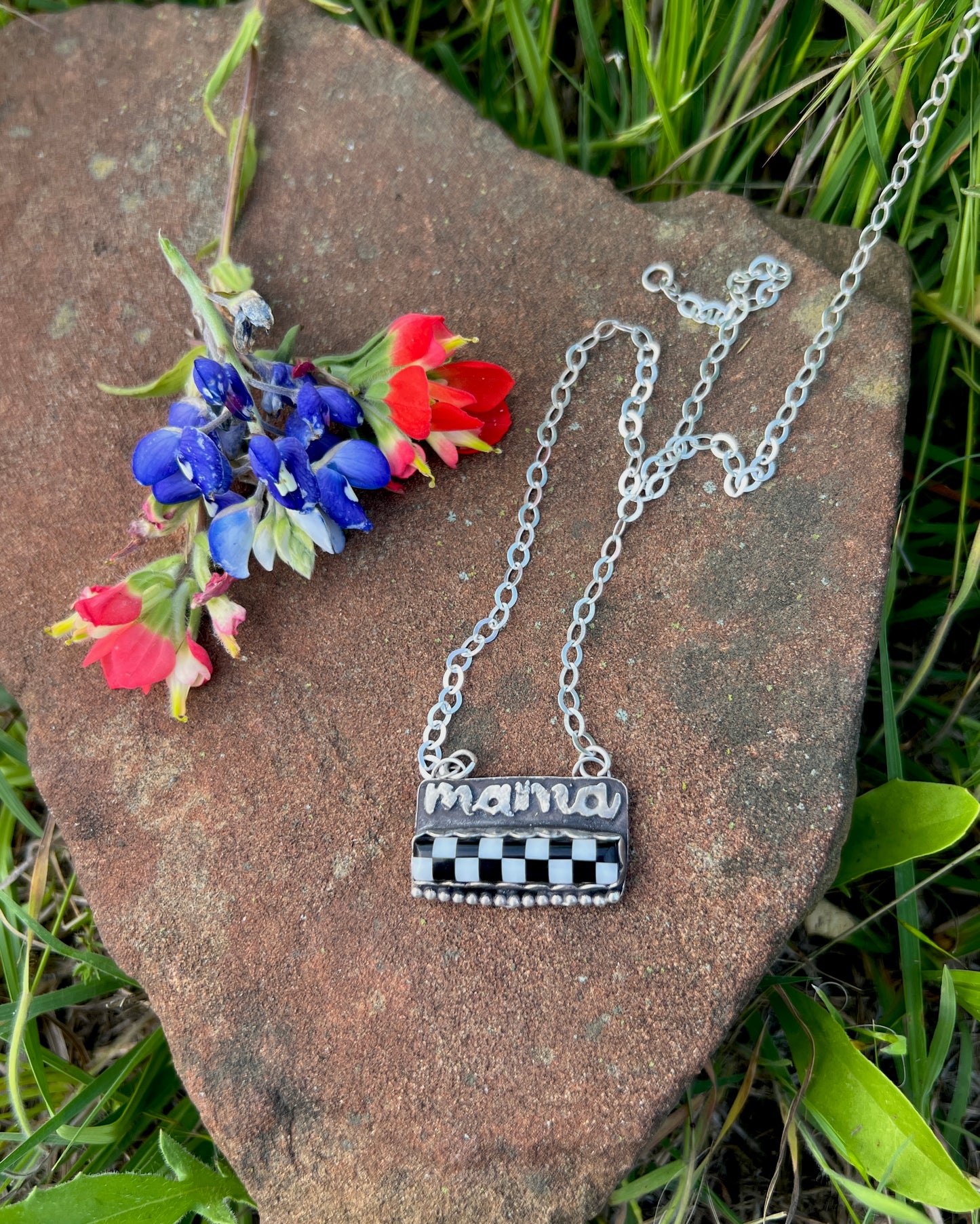 The Checkered mama Necklace